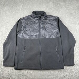 New Balance Jacket Mens Medium Gray Fleece Full Zip Softshell Outdoor Athletic